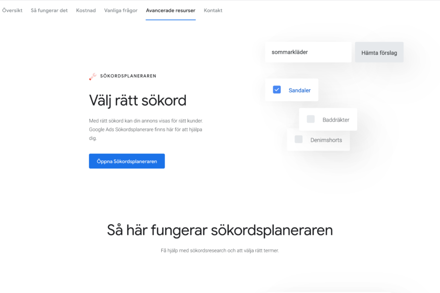 sökordsplaneraren